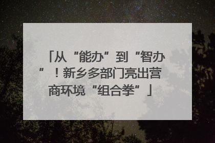 从“能办”到“智办”！新乡多部门亮出营商环境“组合拳”