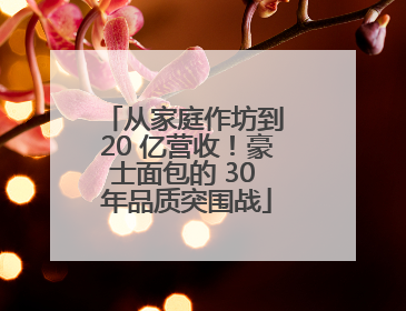 从家庭作坊到 20 亿营收！豪士面包的 30 年品质突围战