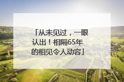 从未见过，一眼认出！相隔65年的相见令人动容