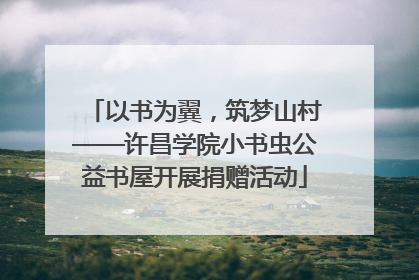 以书为翼，筑梦山村——许昌学院小书虫公益书屋开展捐赠活动