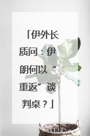 伊外长质问：伊朗何以“重返”谈判桌？