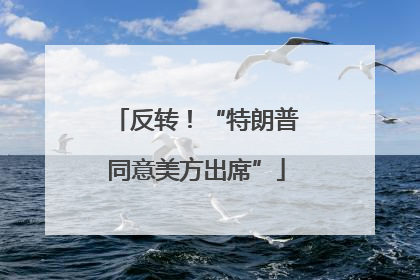 反转！“特朗普同意美方出席”