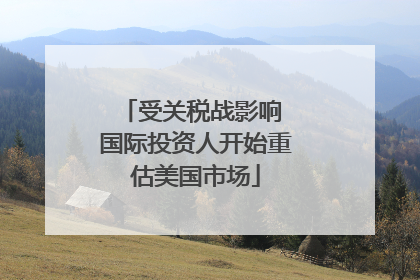 受关税战影响 国际投资人开始重估美国市场