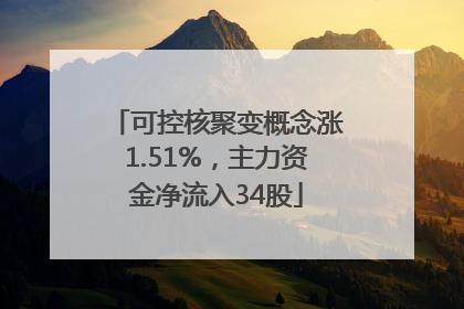 可控核聚变概念涨1.51%，主力资金净流入34股