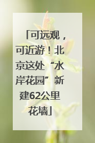 可远观，可近游！北京这处“水岸花园”新建62公里花墙