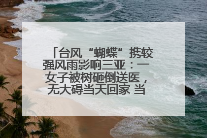 台风“蝴蝶”携较强风雨影响三亚：一女子被树砸倒送医，无大碍当天回家 当地已紧急清障
