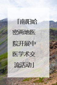 南阳哈密两地医院开展中医学术交流活动
