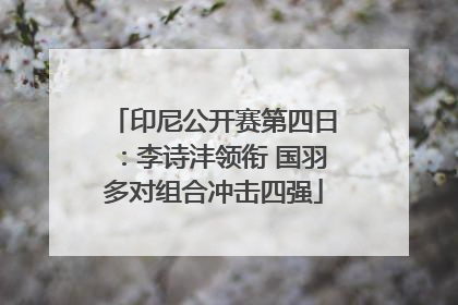 印尼公开赛第四日：李诗沣领衔 国羽多对组合冲击四强