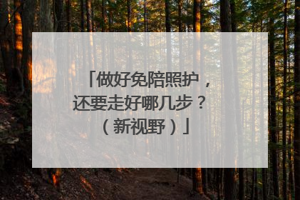 做好免陪照护，还要走好哪几步？（新视野）