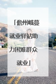 儋州峨蔓就业驿站助力困难群众就业