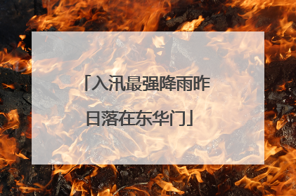 入汛最强降雨昨日落在东华门