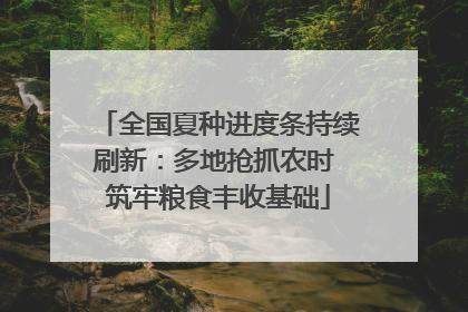 全国夏种进度条持续刷新：多地抢抓农时 筑牢粮食丰收基础