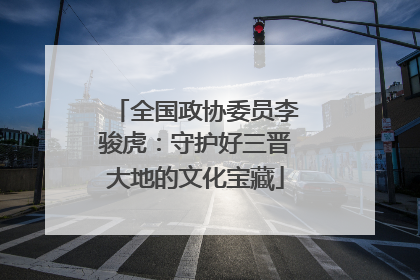 全国政协委员李骏虎：守护好三晋大地的文化宝藏