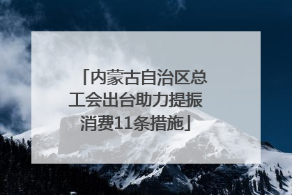 内蒙古自治区总工会出台助力提振消费11条措施