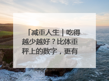减重人生｜吃得越少越好？比体重秤上的数字，更有意义的是什么？