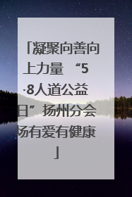 凝聚向善向上力量 “5·8人道公益日”扬州分会场有爱有健康