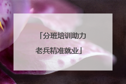 分班培训助力老兵精准就业