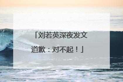 刘若英深夜发文道歉：对不起！