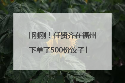 刚刚！任贤齐在福州下单了500份饺子