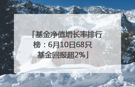 基金净值增长率排行榜：6月10日68只基金回报超2%