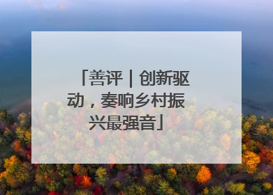 善评｜创新驱动，奏响乡村振兴最强音