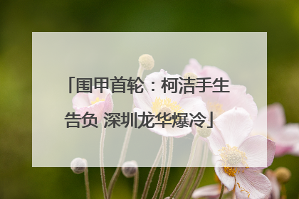 围甲首轮：柯洁手生告负 深圳龙华爆冷