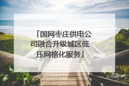 国网枣庄供电公司融合升级城区低压网格化服务