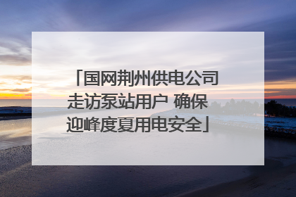 国网荆州供电公司走访泵站用户 确保迎峰度夏用电安全