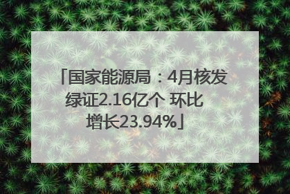 国家能源局：4月核发绿证2.16亿个 环比增长23.94%