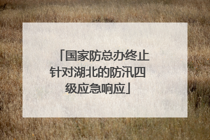 国家防总办终止针对湖北的防汛四级应急响应