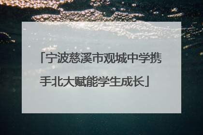 宁波慈溪市观城中学携手北大赋能学生成长