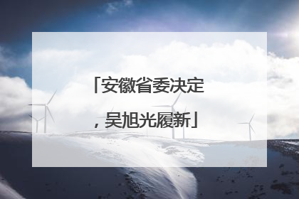 安徽省委决定，吴旭光履新