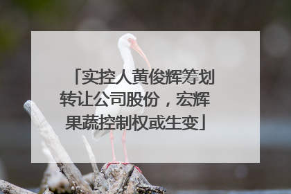 实控人黄俊辉筹划转让公司股份，宏辉果蔬控制权或生变