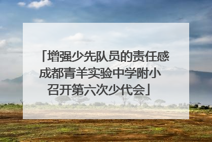 增强少先队员的责任感 成都青羊实验中学附小召开第六次少代会