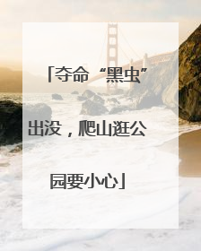 夺命“黑虫”出没，爬山逛公园要小心