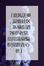 夏风送爽，温情社区：新城街道76岁老党员用蒲扇编织党群连心桥