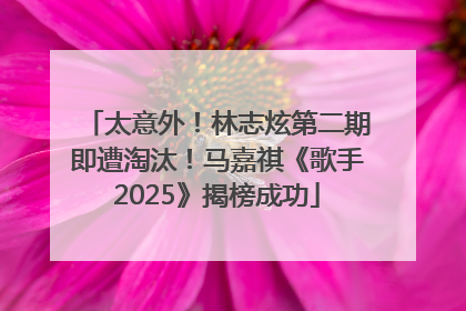 太意外！林志炫第二期即遭淘汰！马嘉祺《歌手2025》揭榜成功