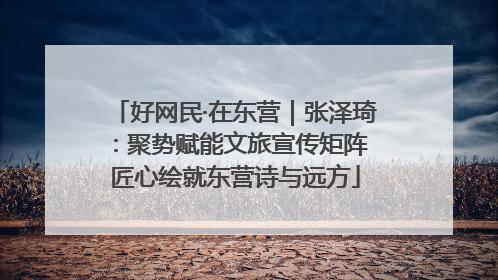 好网民·在东营｜张泽琦：聚势赋能文旅宣传矩阵 匠心绘就东营诗与远方