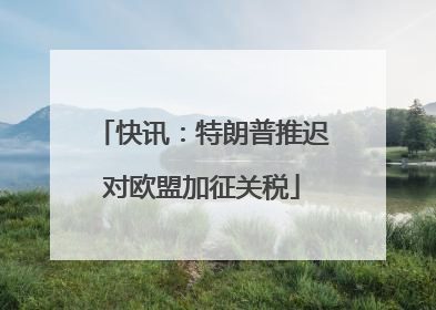 快讯：特朗普推迟对欧盟加征关税