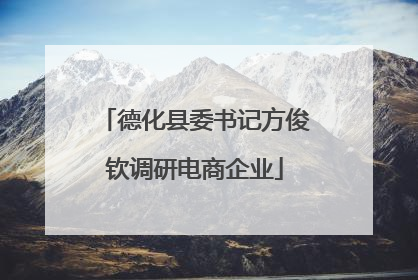 德化县委书记方俊钦调研电商企业