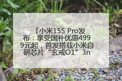 小米15S Pro发布：享受国补优惠4999元起，首发搭载小米自研芯片“玄戒O1”3nm旗舰处理器