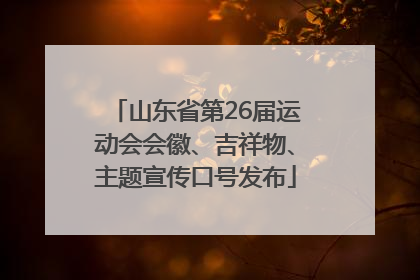 山东省第26届运动会会徽、吉祥物、主题宣传口号发布