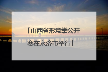 山西省形意拳公开赛在永济市举行