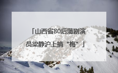 山西省80后蒲剧演员梁静沪上摘“梅”