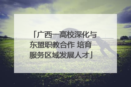 广西一高校深化与东盟职教合作 培育服务区域发展人才