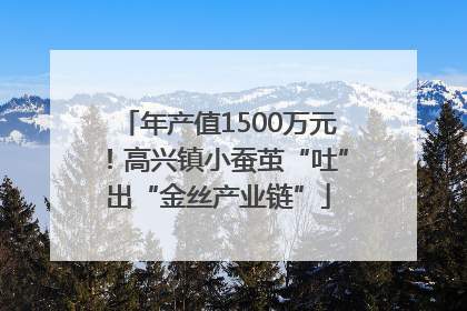 年产值1500万元！高兴镇小蚕茧“吐”出“金丝产业链”
