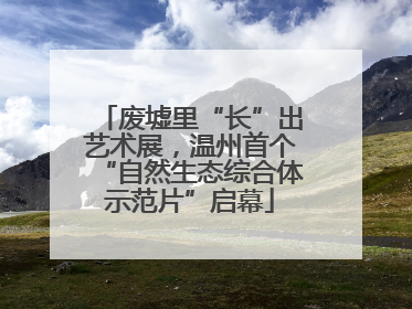 废墟里“长”出艺术展，温州首个“自然生态综合体示范片”启幕