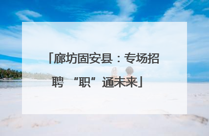 廊坊固安县：专场招聘 “职”通未来