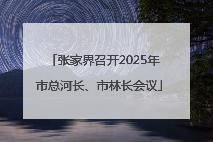 张家界召开2025年市总河长、市林长会议