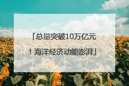 总量突破10万亿元！海洋经济动能澎湃